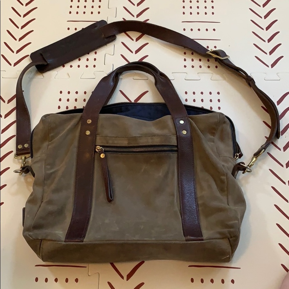 Ernest Alexander Leather & Waxed Canvas Briefcase